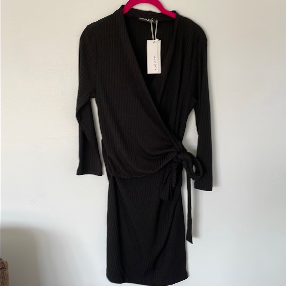 Women's Black Wrap Dress